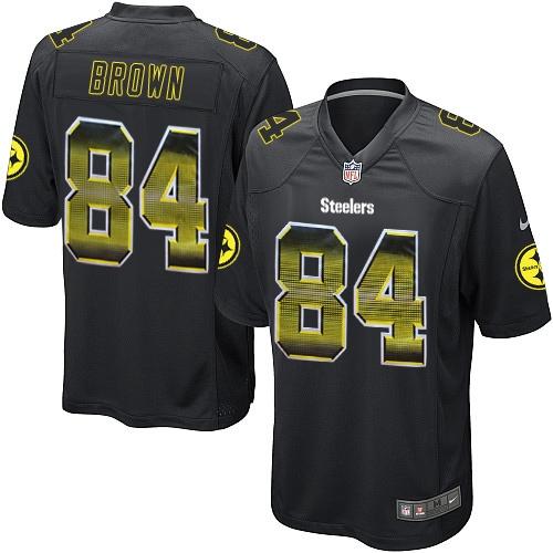 Nike Steelers #84 Antonio Brown Black Team Color Men's Stitched NFL Limited Strobe Jersey - Click Image to Close